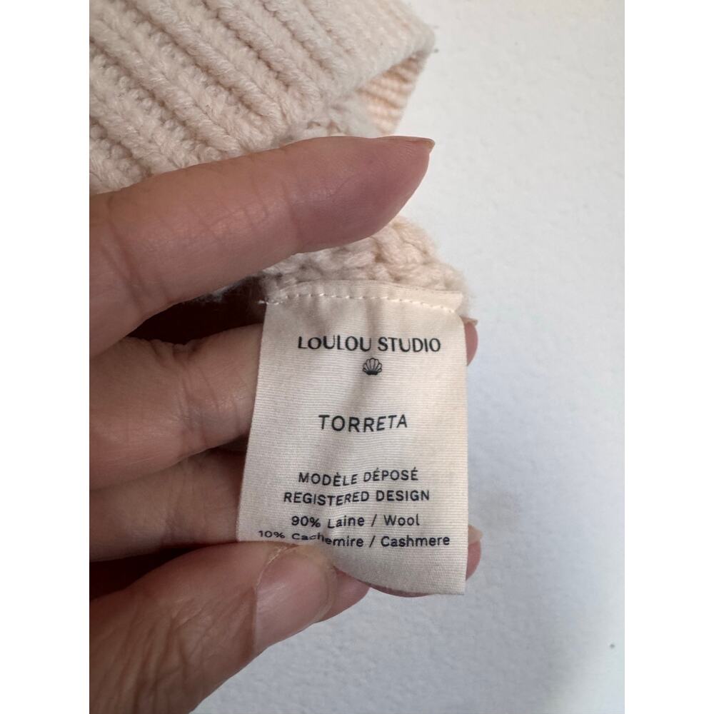 LOULOU STUDIO Torreta Cable Knit Wool Cashmere Sweater Vest Ivory XS - Picture 6 of 8